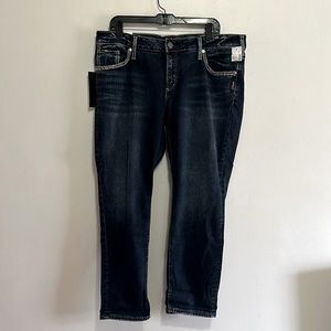 Silver jeans boyfriend indigo blue size 32 new